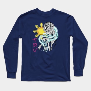 Tribal line Art Jellyfish / Baybayin word Ligaya (Happiness) Long Sleeve T-Shirt